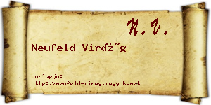 Neufeld Virág névjegykártya